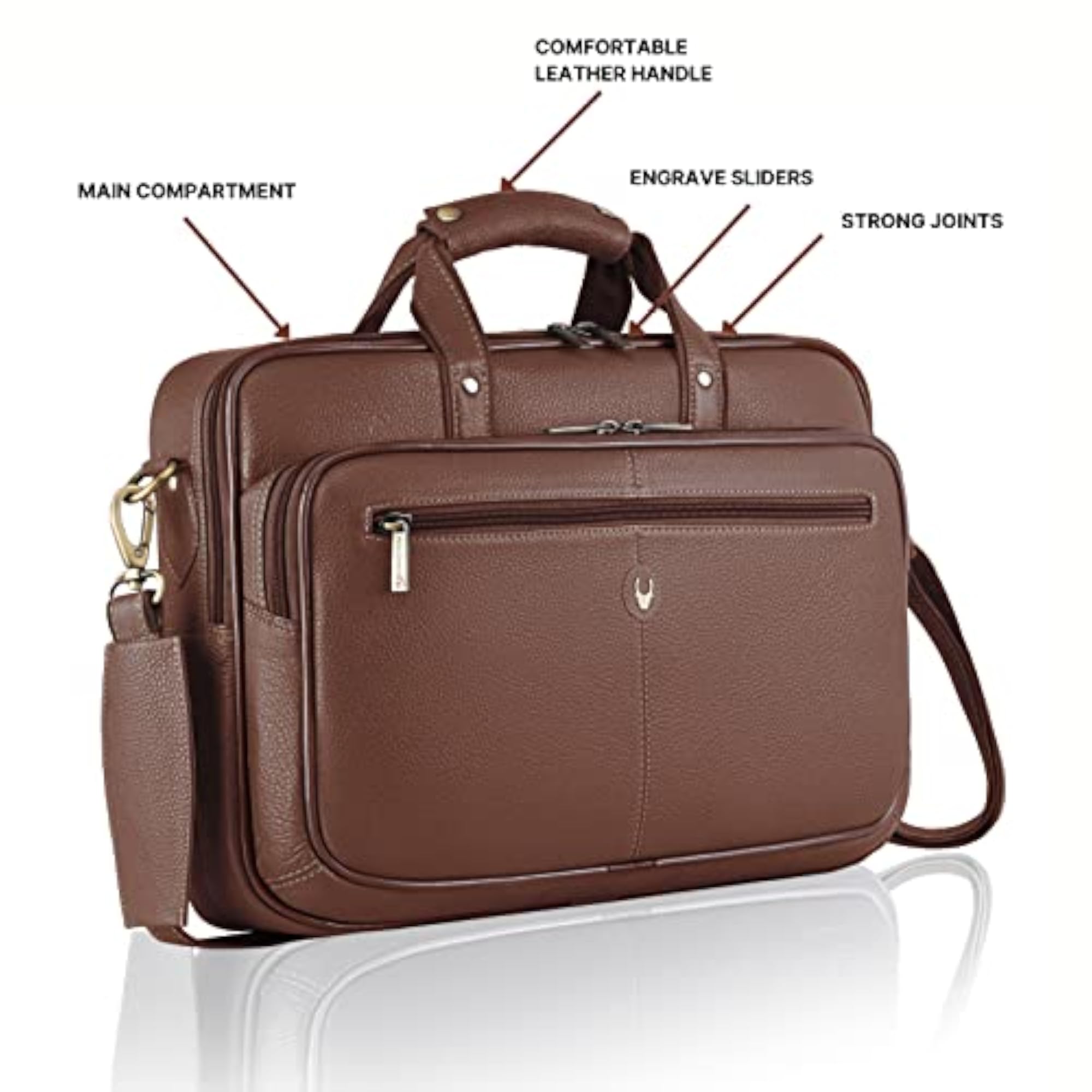 Leather 15 Inch Laptop Messenger Bag For Men